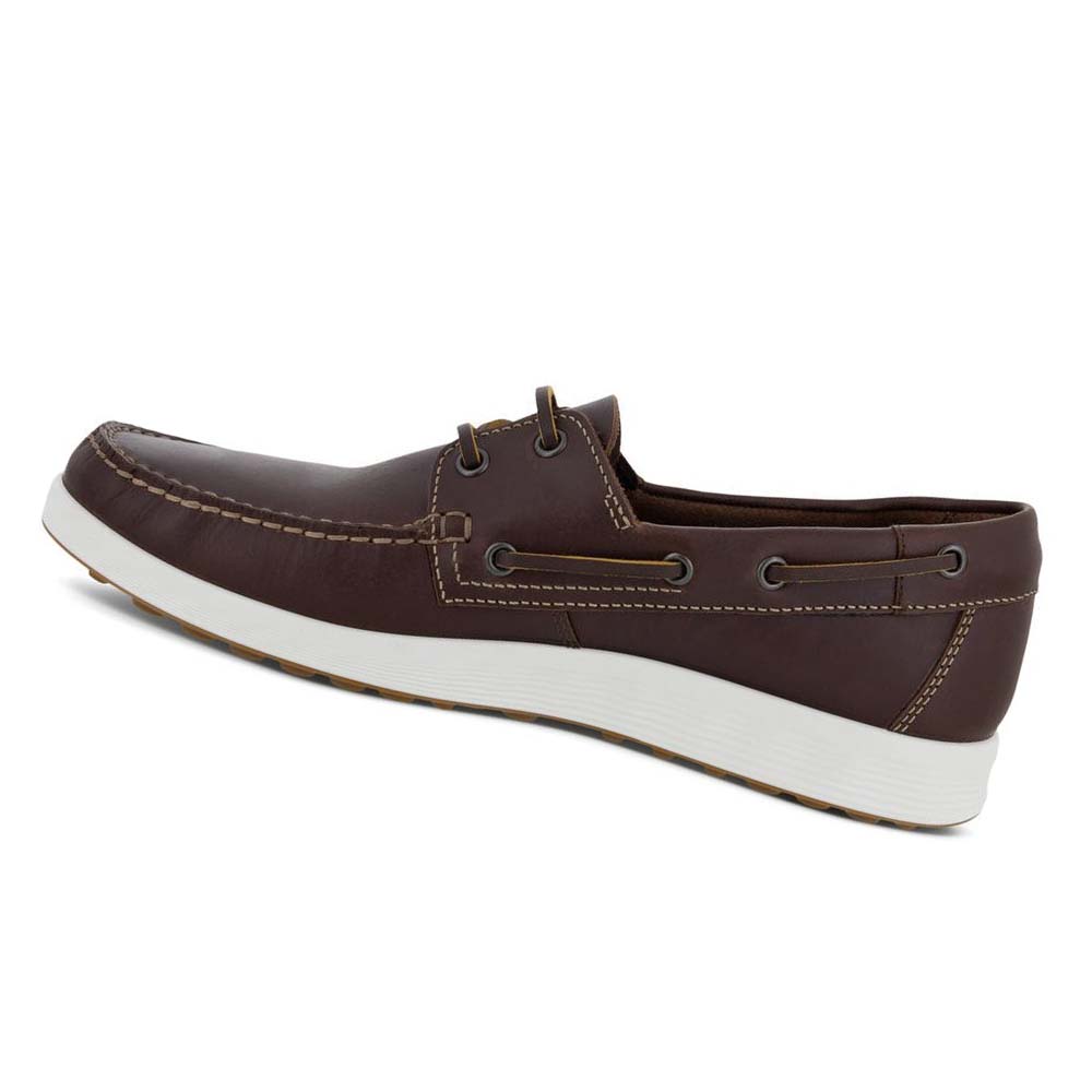 Men's Ecco S Lite Moc Boat Moccasins Coffee | USA 580TCE